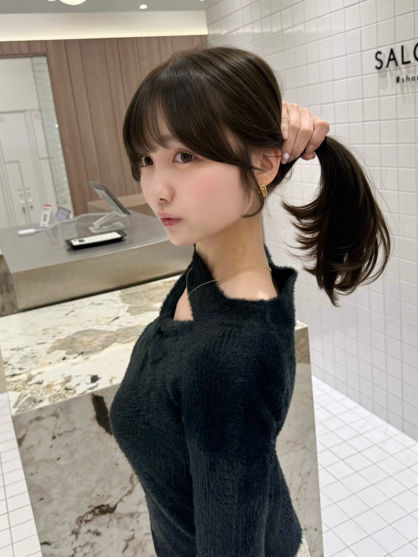 ミディアム カラー カット トリートメント 上品ヘア🤍顔周り/ 前髪カット/林遼一郎のヘアスタイル