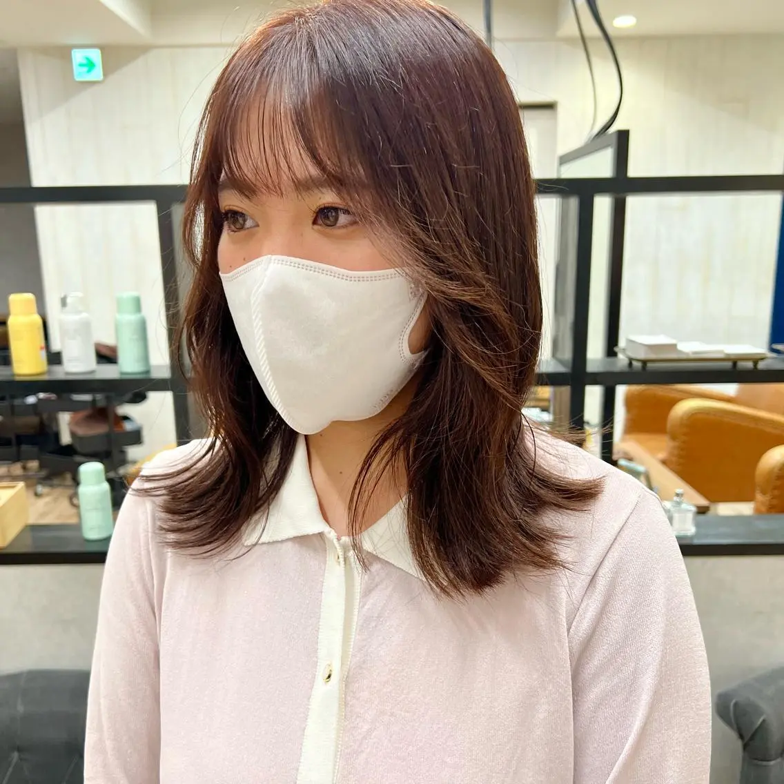 セミロング カラー ブラウンカラー オレンジ オレンジブラウン ✨️今だけ無料✨️ 鶴田みなみのヘアスタイル