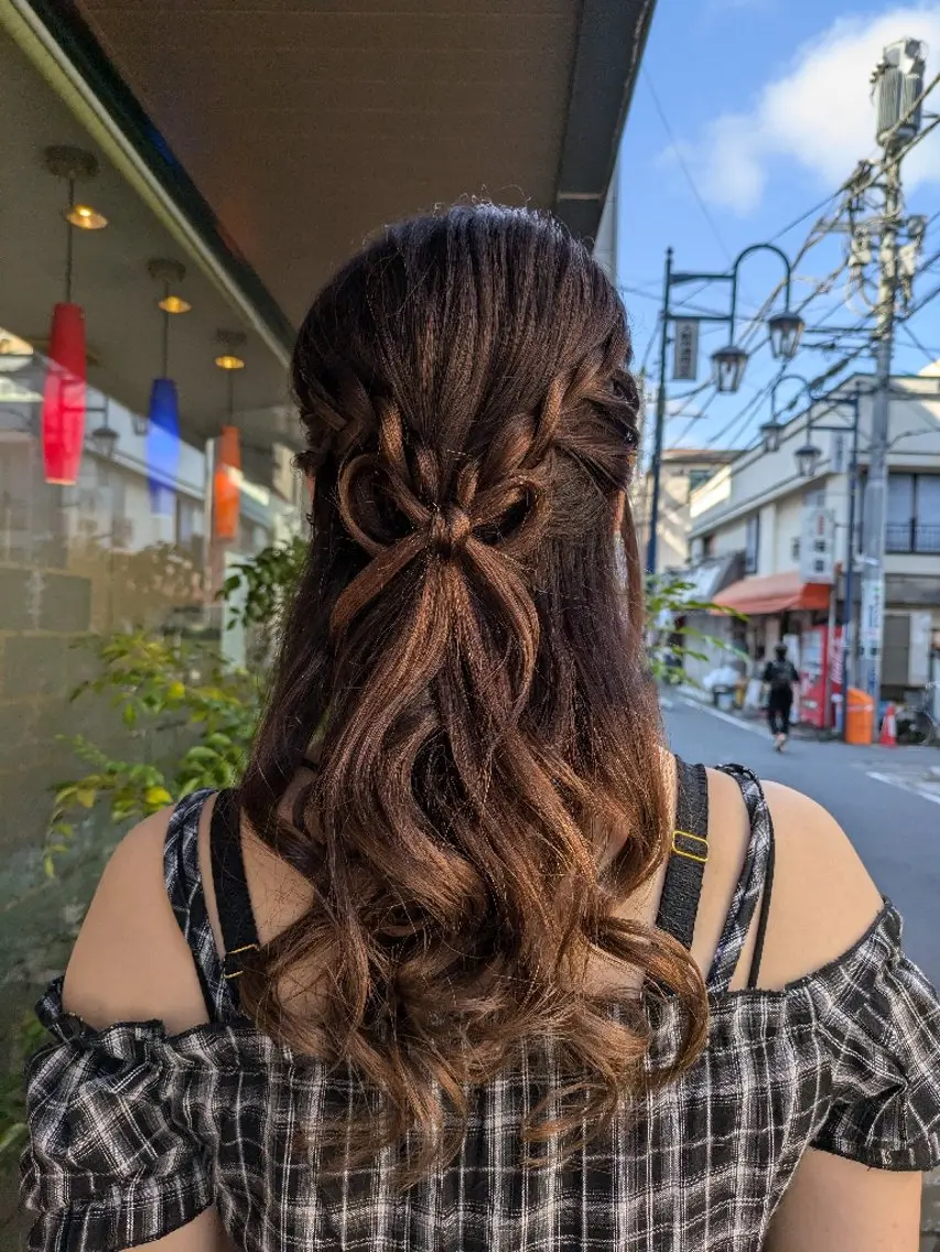 ヘアアレンジ ハーフアップ カット ヘアセット 大人女性カット/ヘア セット✨️片本🌸のヘアスタイル