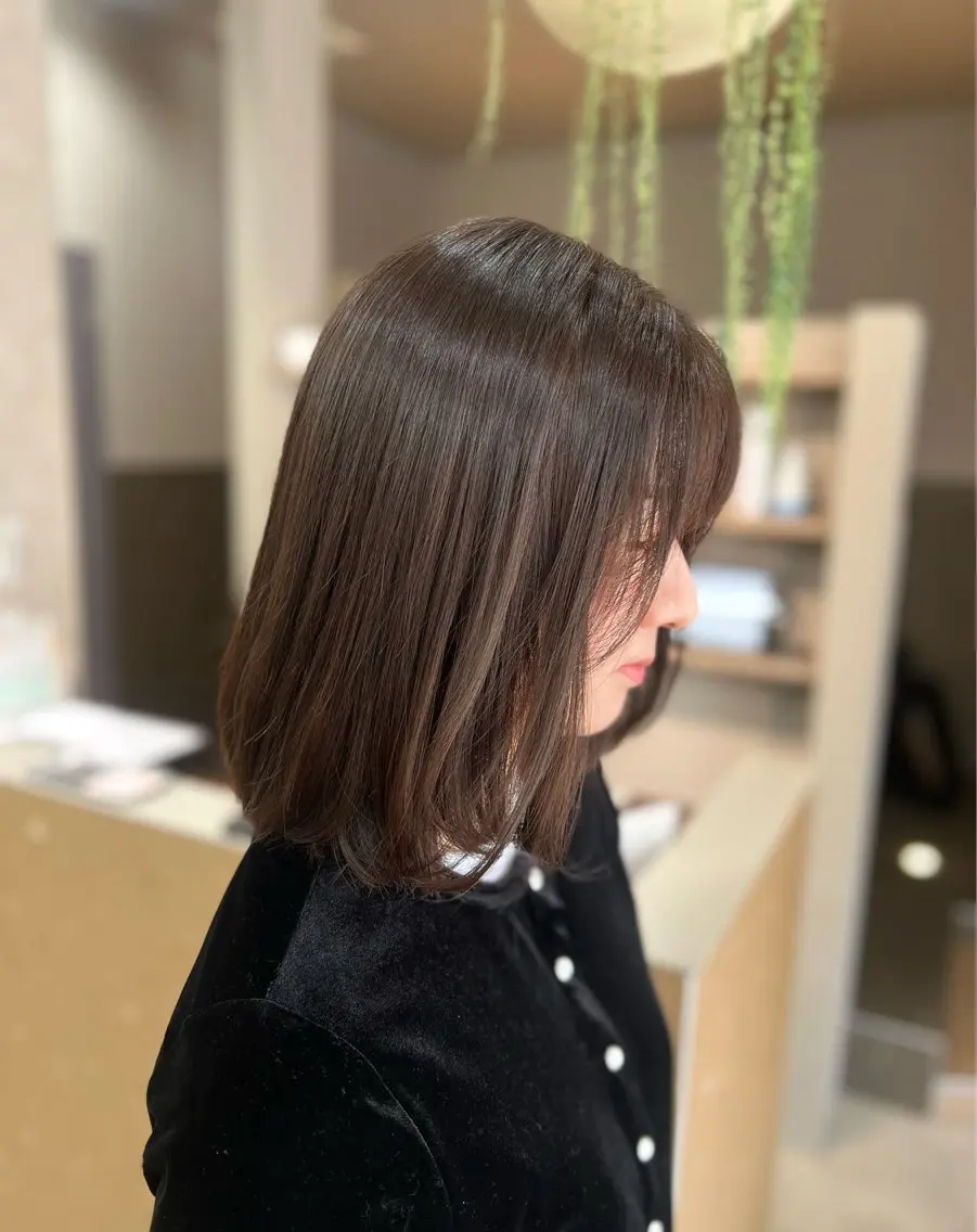 透明感カラー+前髪カットの写真