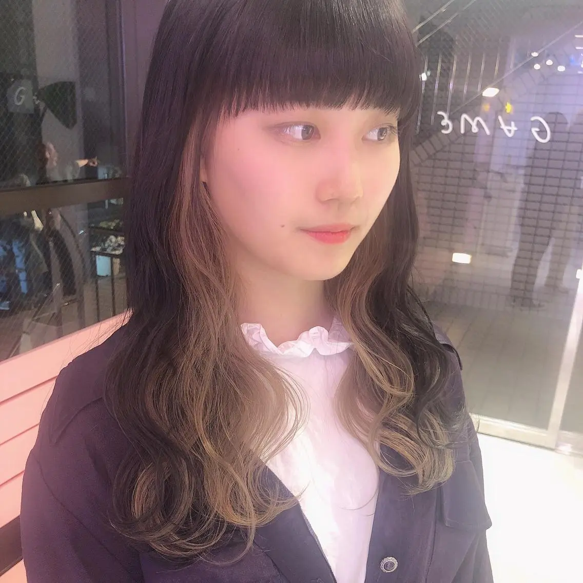セミロング カラー 透明感カラー× レイヤーカット✨高梨のヘアスタイル