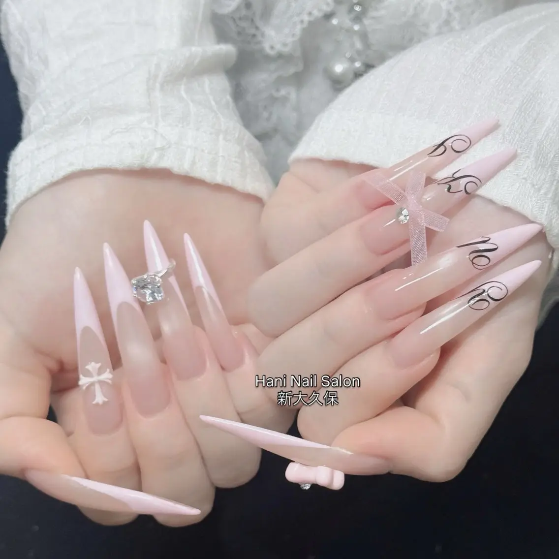 ネイル フットネイル フレンチネイル グラデーション 韓国ネイル ロングネイル ハンドネイル Hani Nail Salonのネイルデザイン