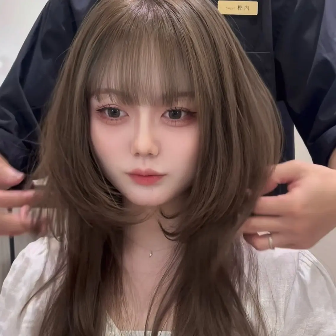 ロング ブリーチなしWカラー /レイヤーカット大阪のヘアスタイル