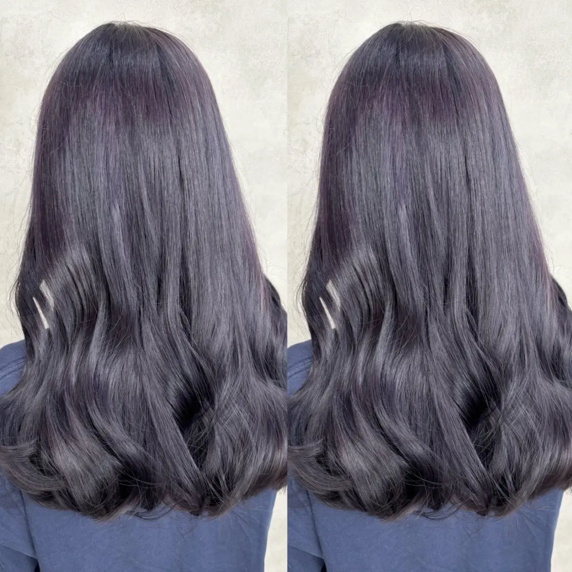 ロング カラー グレージュ ラベンダーカラー ラベンダーグレージュ ラベンダーグレー ヘアカラー Rin♡透明感ピンク 🎀白肌ラベンダーのヘアスタイル