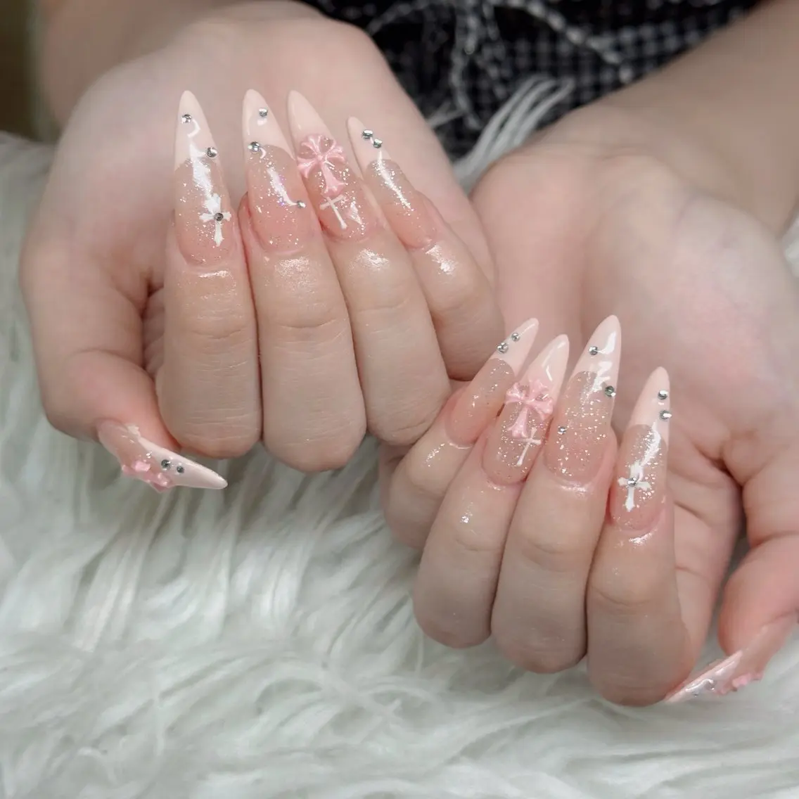 ネイル フットネイル フレンチネイル グラデーション 韓国ネイル ロングネイル ハンドネイル Hani Nail Salonのネイルデザイン