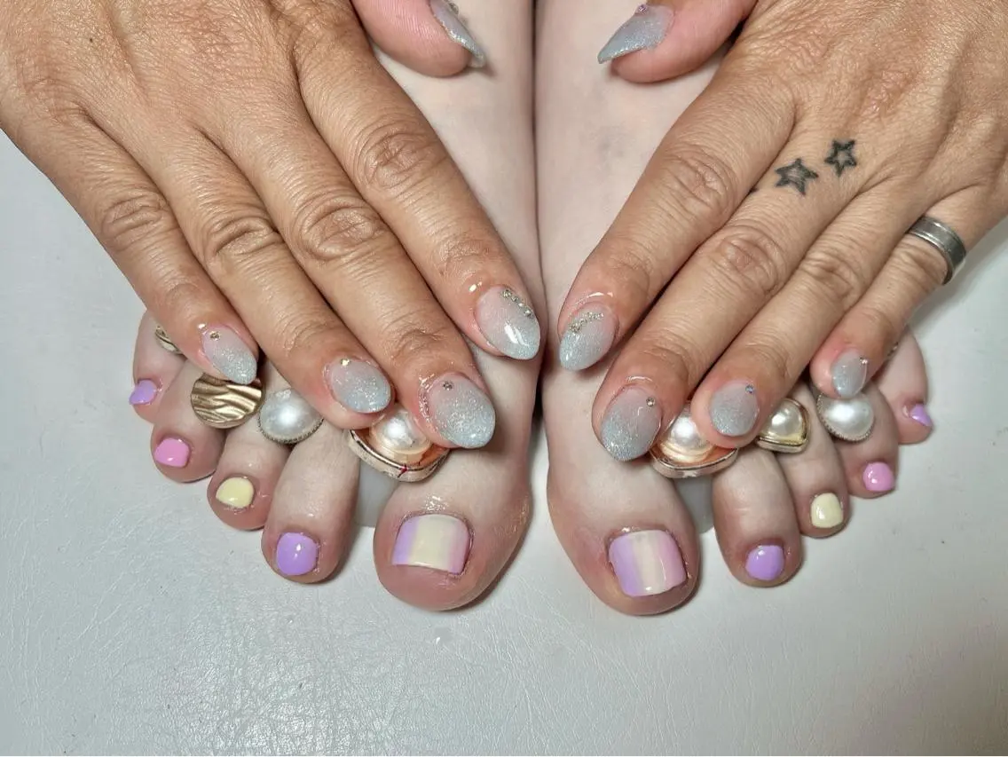 ネイル ラメ(グリッター) ラメグラデーション パステルネイル Mimi Nailのネイルデザイン