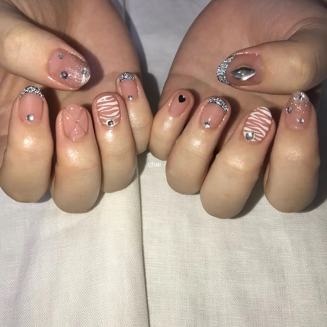 ネイル フラッシュネイル ジェルネイル 韓国ネイル 持ち込み ニュアンスネイル chai nail _ai📍鶴橋のマツエク・マツパデザイン