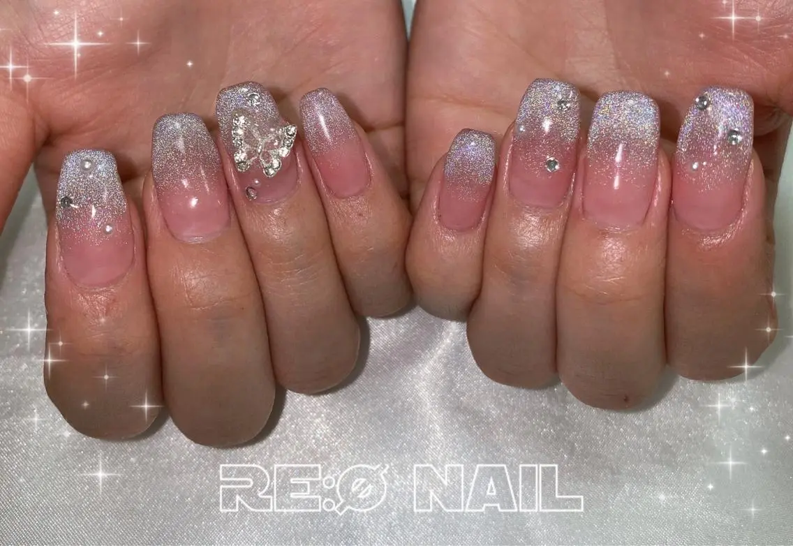 ネイル ストーンネイル ハンドネイル Re:Ø nail 🩵TSUJIのネイルデザイン