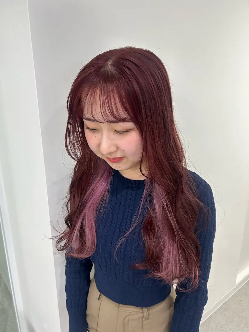 ロング カラー 愛結 暖色カラー🎀🩰のヘアスタイル