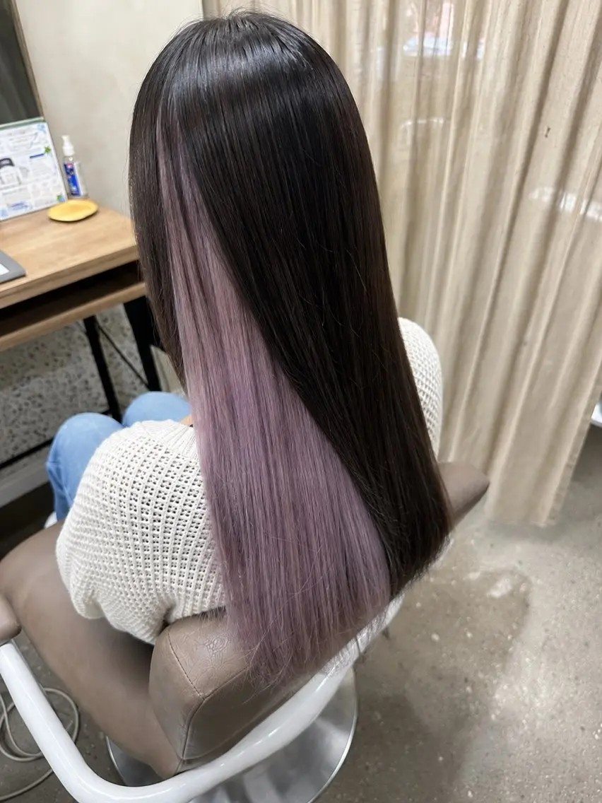 セミロング カット ヘアカラー ❤️可愛いハイトーン ならMINATOのヘアスタイル