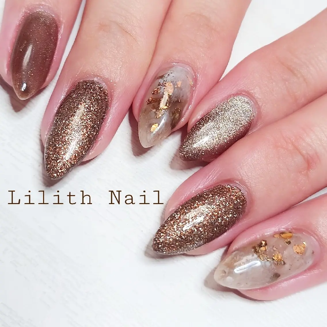 ネイル 大理石ネイル(マーブル) ワンカラーネイル ハンドネイル Lilith Nailのネイルデザイン
