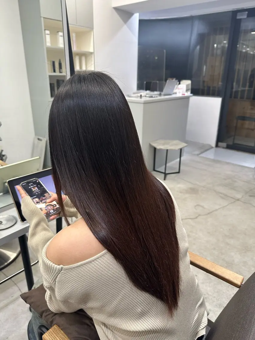 ロング パーマ 縮毛矯正 ハイトーンカラー が絶対可愛い✨泰聖✨のヘアスタイル