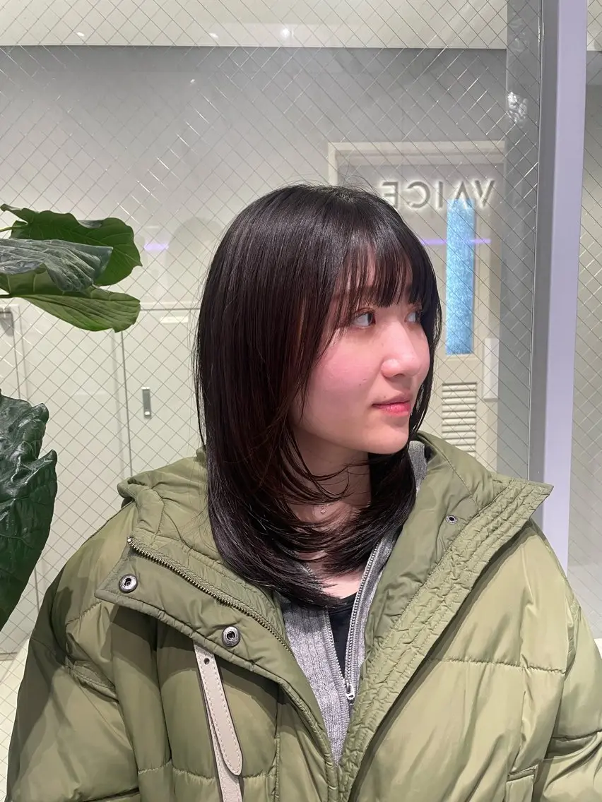 ミディアム カラー ミディアムレイヤー レイヤーカット 菜々🦖新宿 men's特化のヘアスタイル