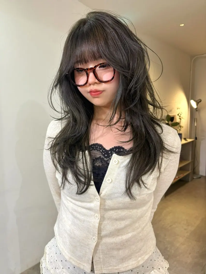 ロング カラー ブリーチ ブリーチなしカラー カット ヘアカラー mizuki/ピンク ベージュ.レイヤーのヘアスタイル