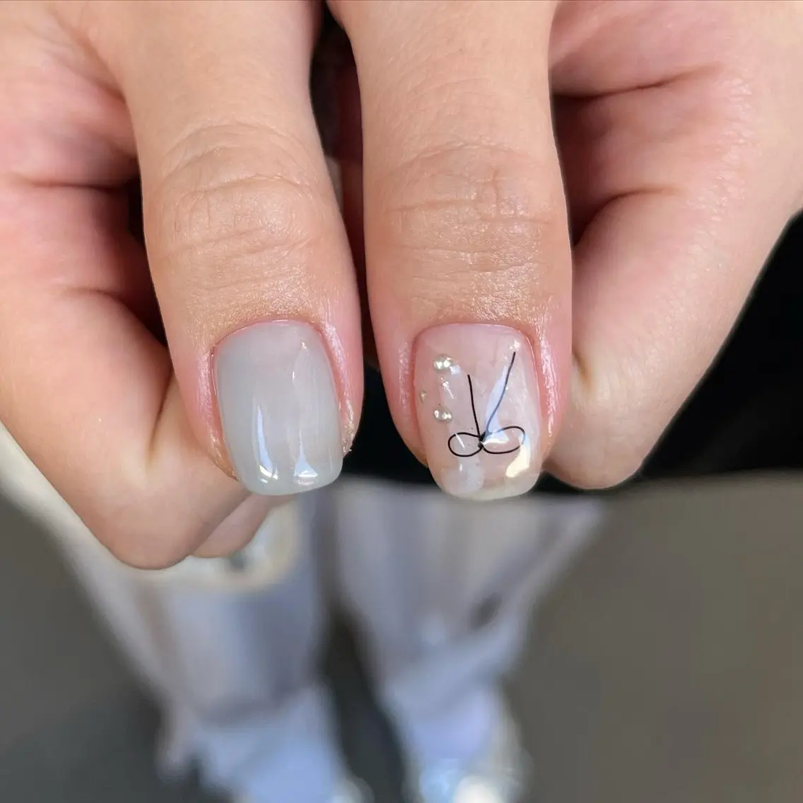 ネイル グリーン ハンドネイル vegh. nail/阿波座のネイルデザイン