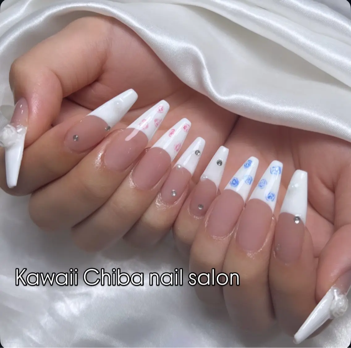 ネイル 長さ出し フレンチネイル ジェルネイル ガーリー 韓国ネイル Kawaii Chiba nailのネイルデザイン