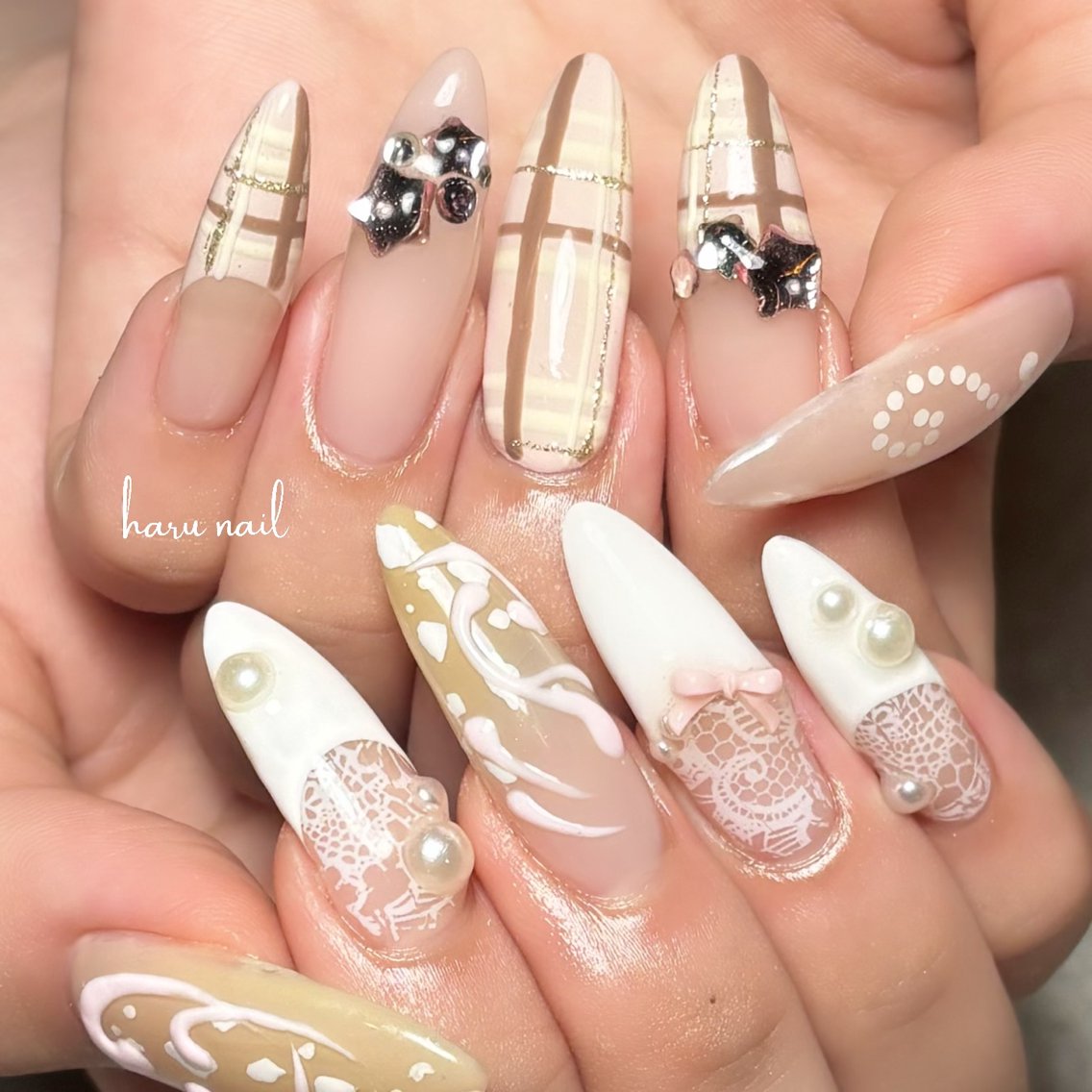ネイル 長さ出し ハンドネイル harunail Shionのネイルデザイン