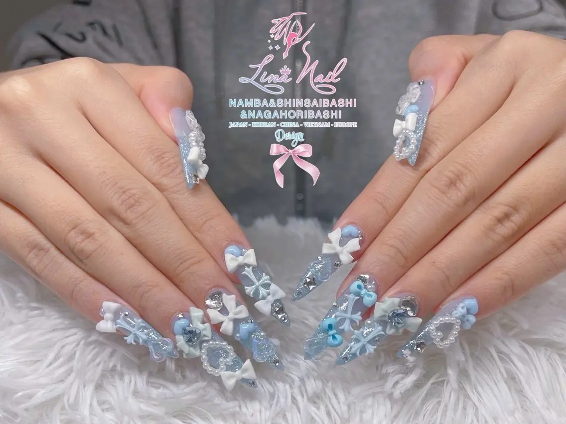 ロング ハンドネイル Linanail Nambaのマツエク・マツパデザイン
