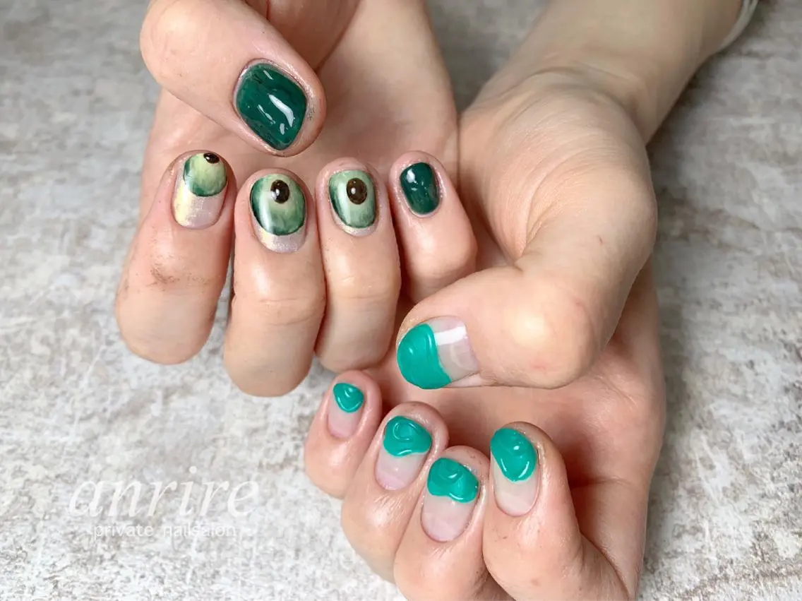 ネイル アートネイル ニュアンスネイル ハンドネイル nailsalon anrireのネイルデザイン