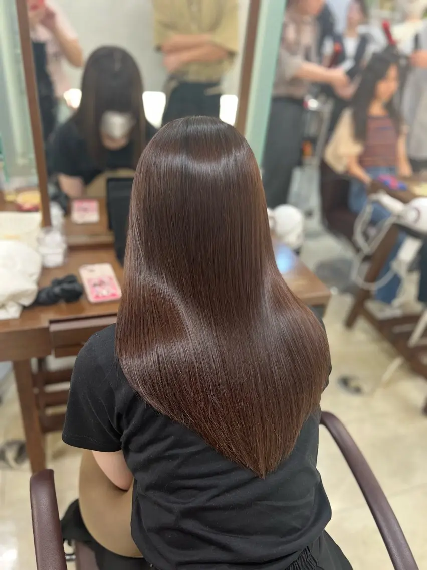 セミロング 髪質改善 トリートメント 三原 つばさのヘアスタイル