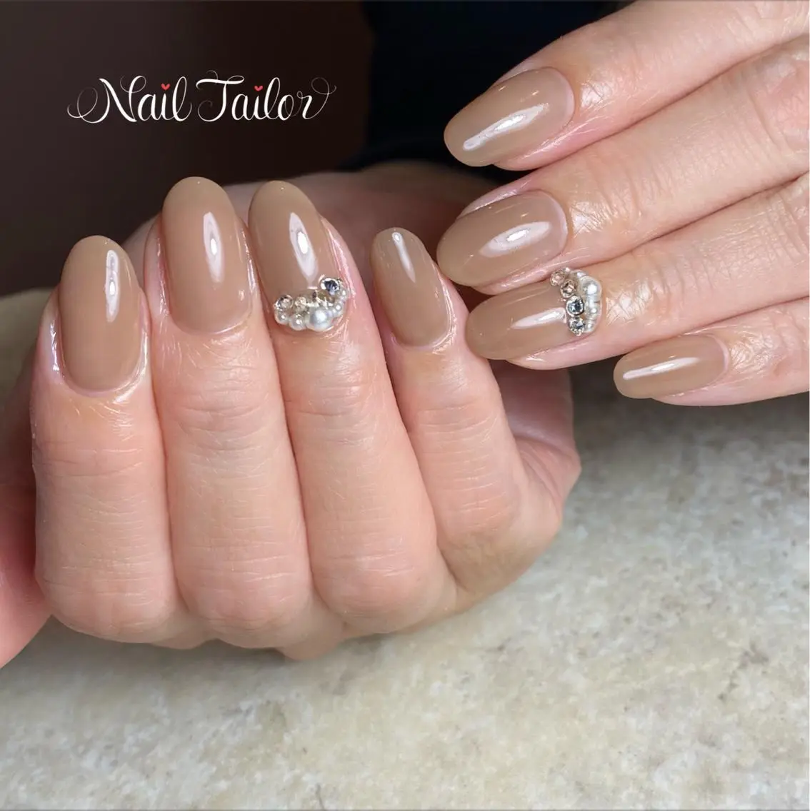 ネイル ジェルネイル 氷ネイル・うるうるネイル 持ち込み オフィスネイル ワンカラーネイル NailTailor ネイルテイラーのネイルデザイン