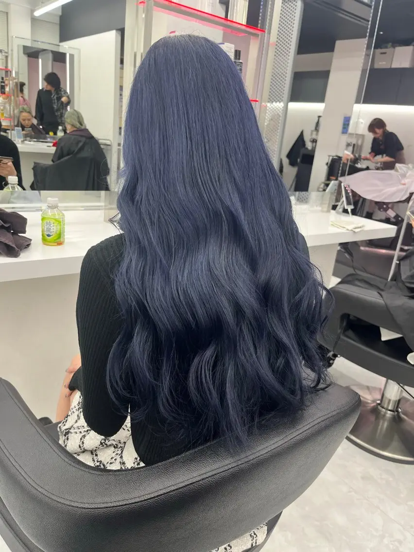 ロング カラー ブルーカラー ネイビーカラー ヘアカラー 💖トレンド春夏 カラー💖FUTAのヘアスタイル