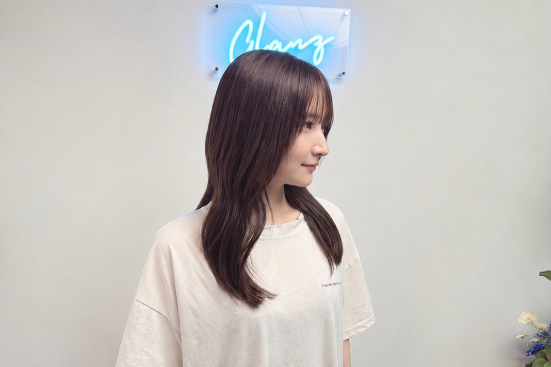 セミロング ヘアカラー Glanz/ れいのヘアスタイル