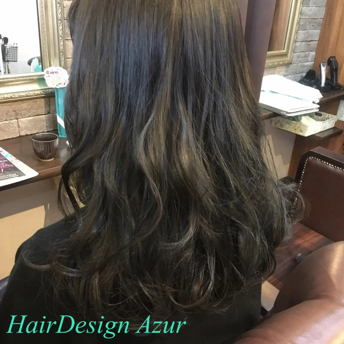 セミロング カラー アッシュ アッシュグレー HairDesign Azurのヘアスタイル