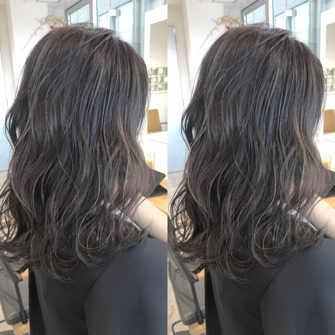 ミディアム カラー アッシュ ダークアッシュ カット ヘアカラー トリートメント JILBLAN京都 ショート/ハイライトのヘアスタイル