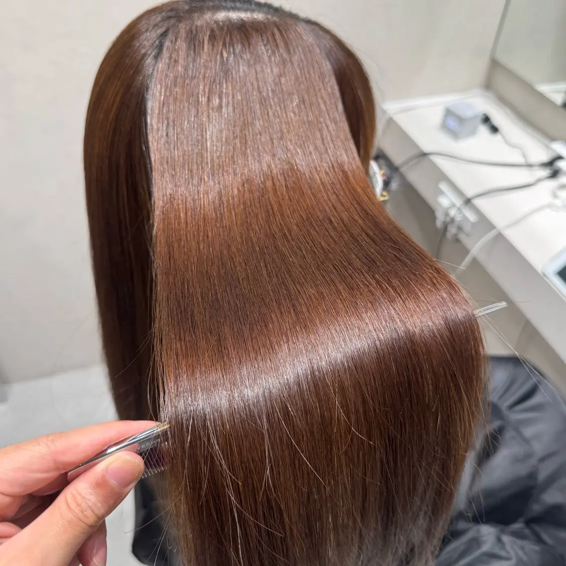 ロング パーマ 縮毛矯正 美髪矯正/縮毛矯正 ブリーチ矯正のヘアスタイル