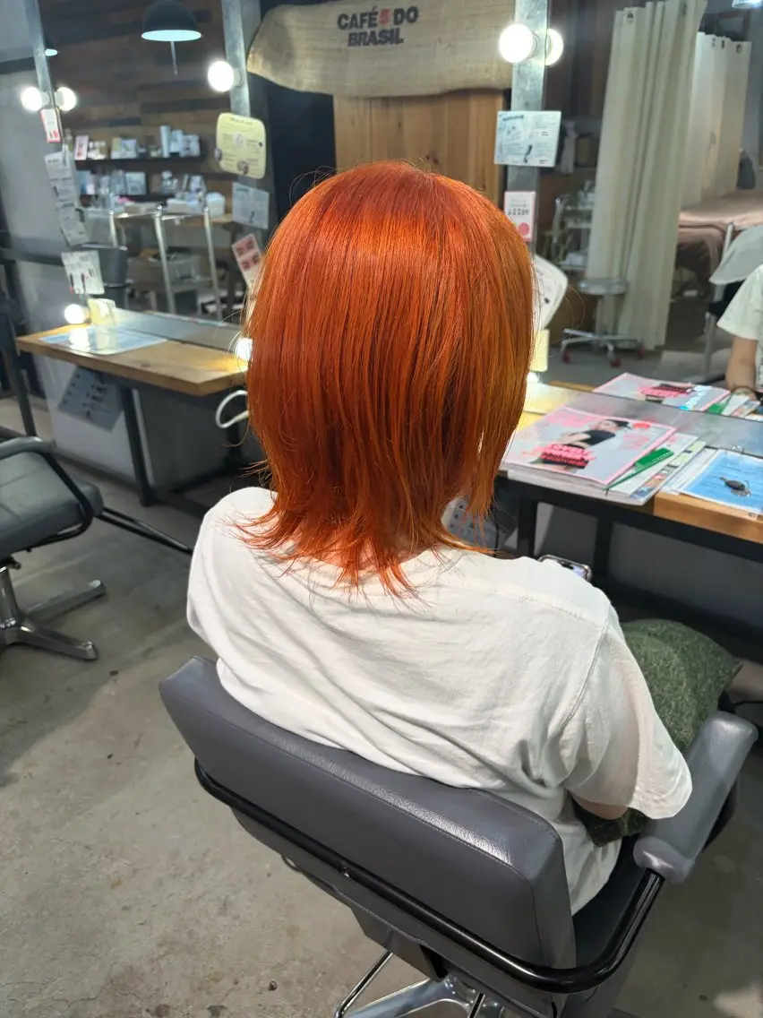 カラー オレンジ ヘアカラー 【ブリーチモデル募集 】高橋航大のヘアスタイル