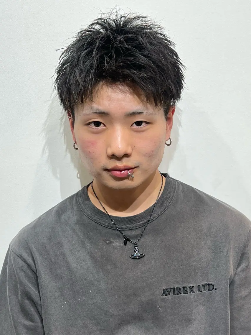 ショート メンズ アップバング スパイキーショート ショートヘア カット メンズ特化パーマ &カラー🔥小倉大和のヘアスタイル