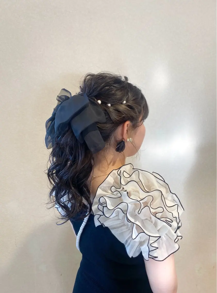 ヘアアレンジ ヘアセット 酸性ストレート/ブリ ーチなしWカラー河本のヘアスタイル