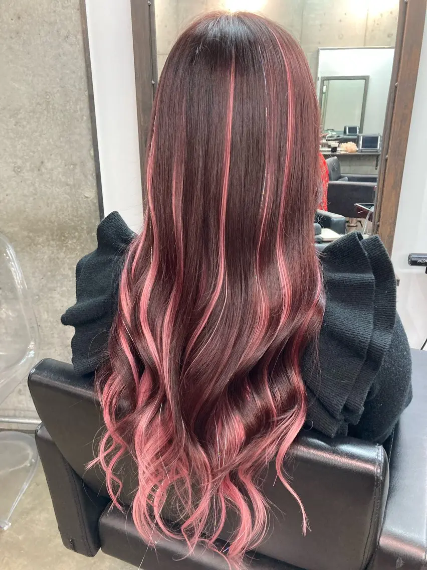 ロング カラー エクステ ✨最安値✨エクステ カラー🌼つきな🌼のヘアスタイル