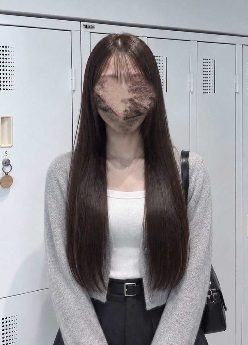 ロング カラー 𝒌𝒂𝒏𝒐𝒏 韓国ヘア/髪質改善のヘアスタイル