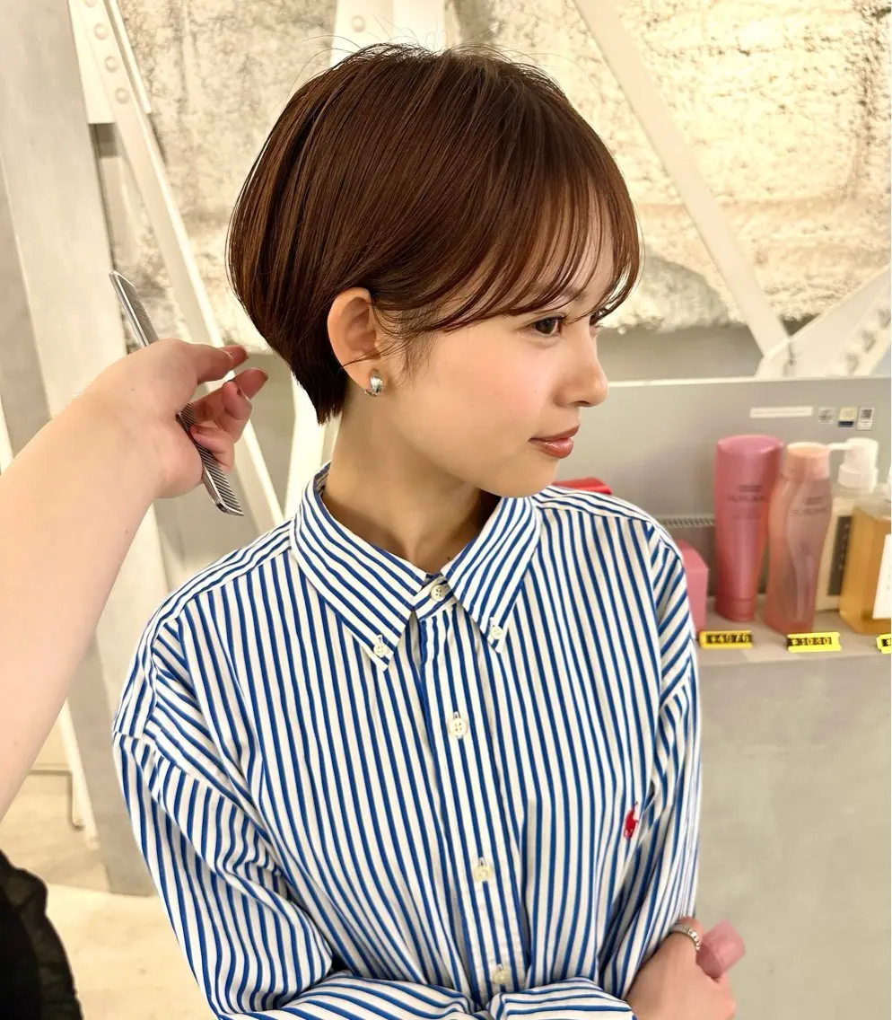 ショート カット ヘアカラー 骨格診断で絶対可愛い ✨丸みショート✨凌弥のヘアスタイル