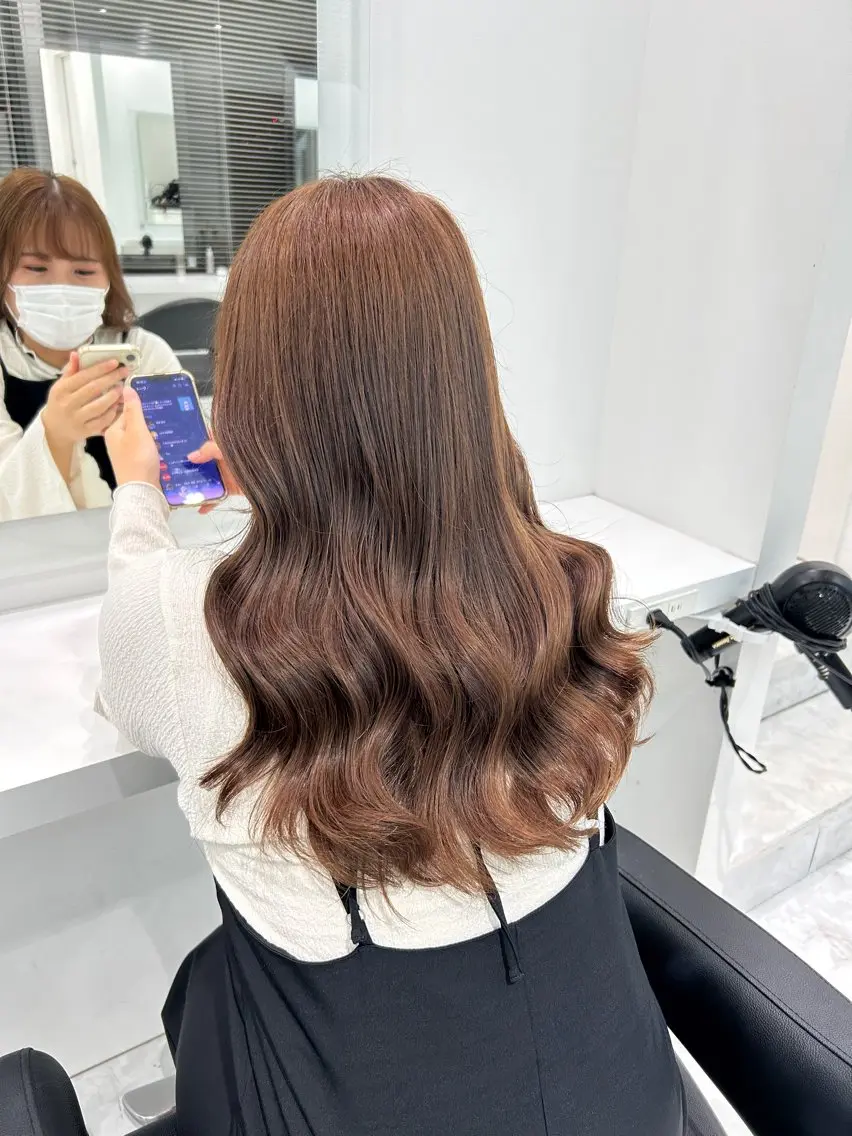 セミロング カラー ヘアカラー トリートメント SHIKI押上 ハラサワアヤカのヘアスタイル