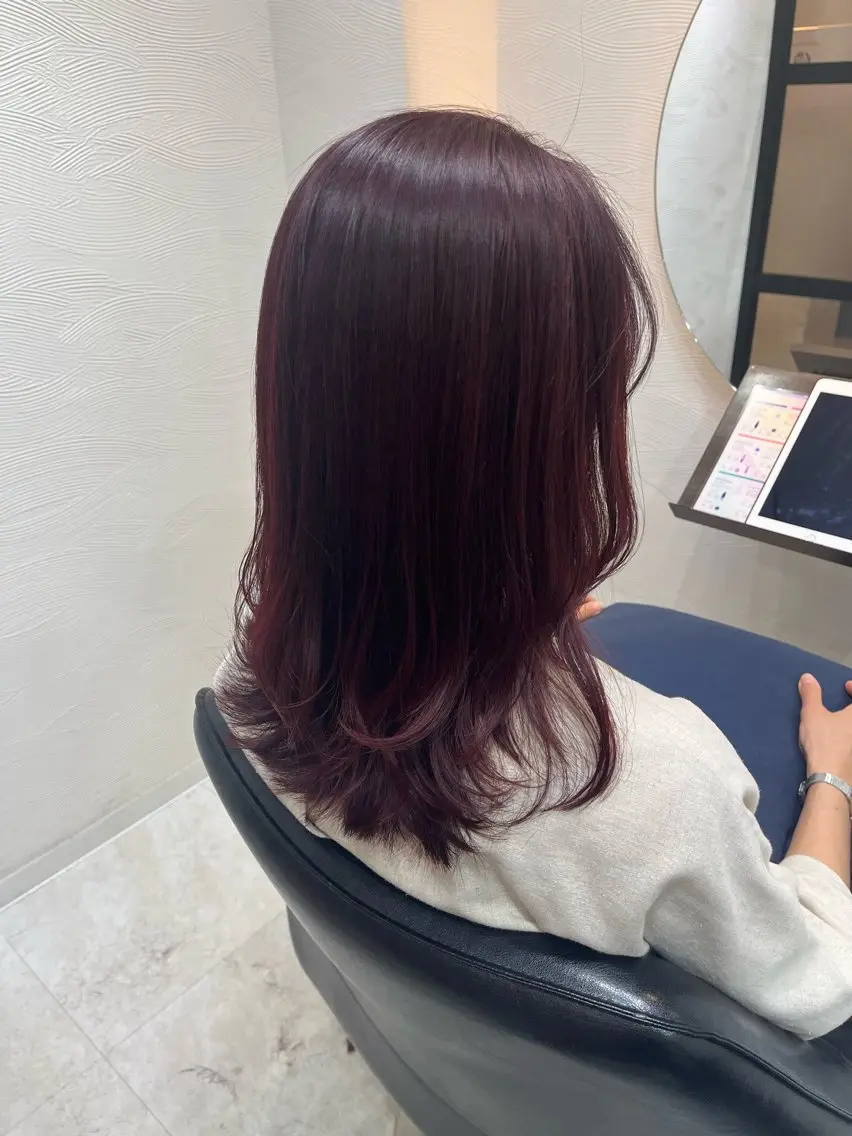 セミロング カラー カット ヘアカラー トリートメント 【ニュアンスカラー・ 髪質改善】スズキカナのヘアスタイル