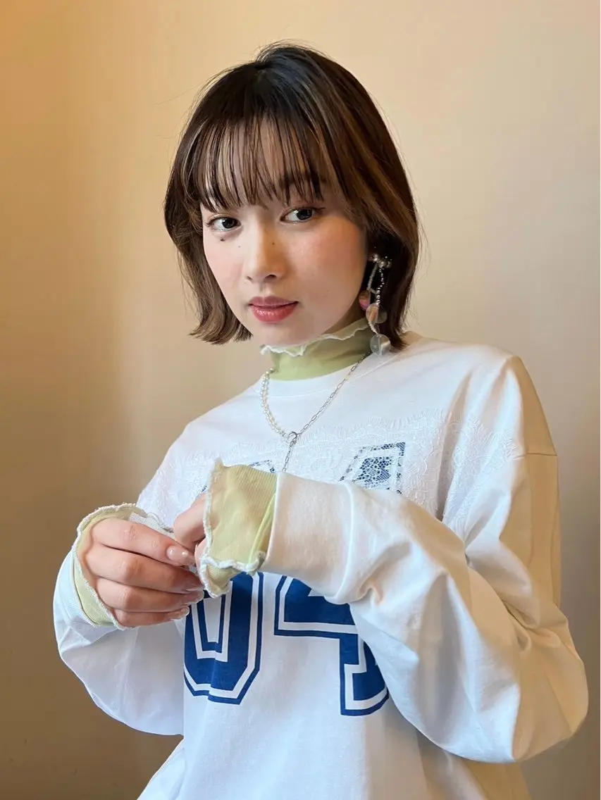 ミディアム カラー カット ヘアカラー トリートメント ENIF ヤマグチアツコのヘアスタイル