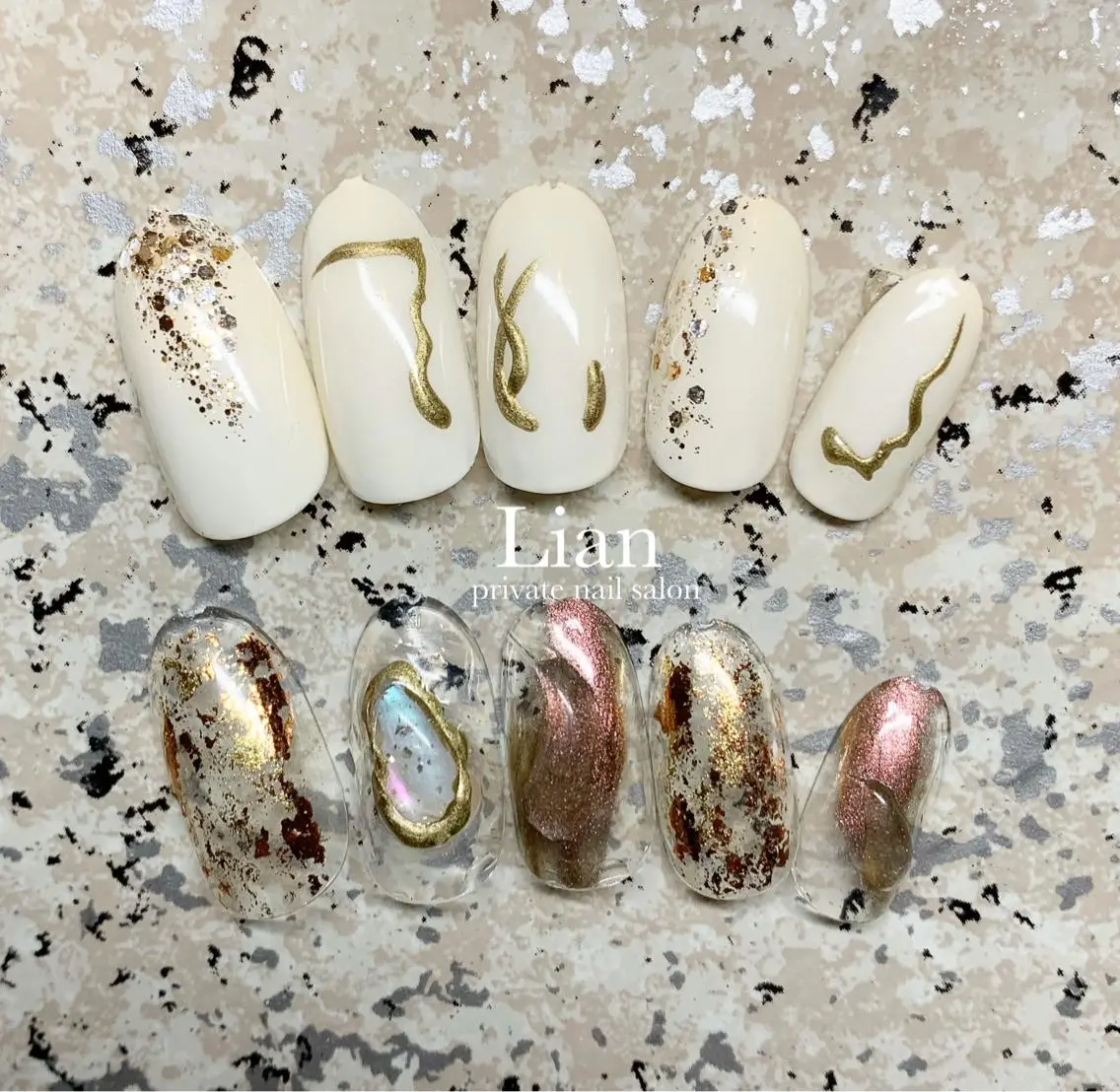 ネイル ニュアンスネイル ネイルチップ ホワイト nailsalon Lenoaのネイルデザイン