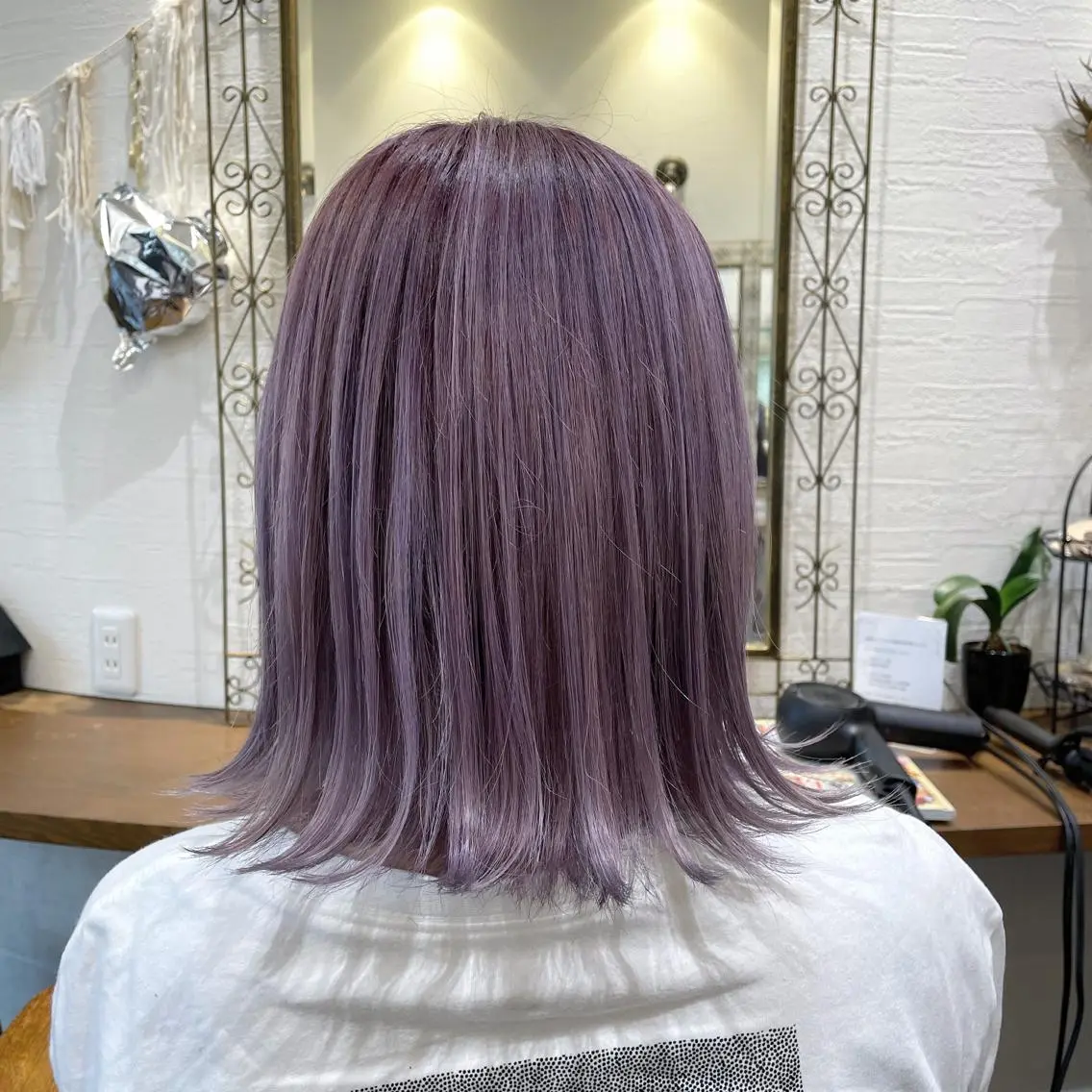 ミディアム カラー ベージュカラー 皆巳 達郎のヘアスタイル