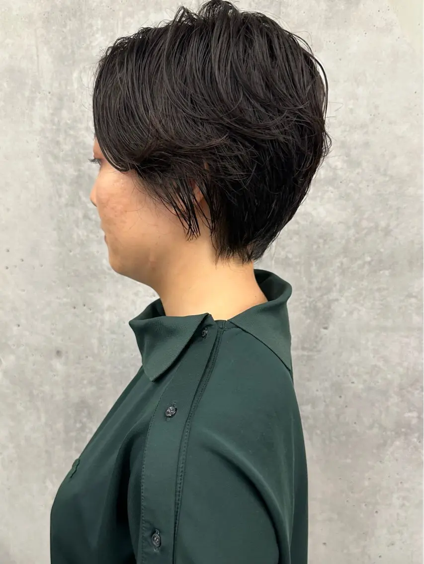 ショート パーマ カット ヘッドスパ ボブ/ゆるふわ ボブパーマ/とういのヘアスタイル