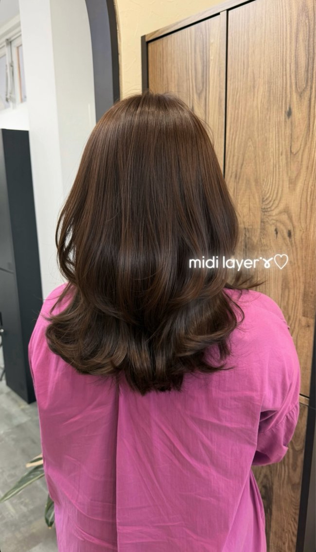 ミディアム ミディアムレイヤー レイヤーカット カット Noi ˚⏦ﾟ♡︎のヘアスタイル