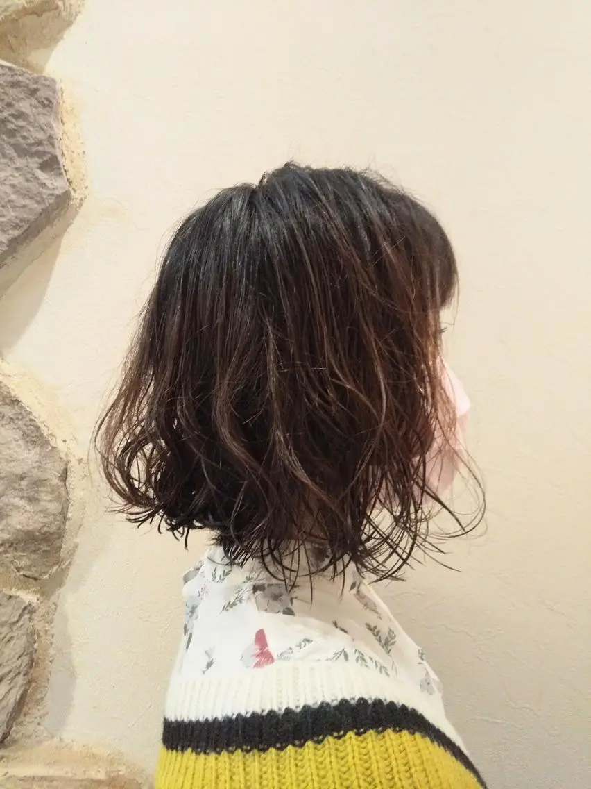 カット+カラー(リタッチ)+パーマ+トリートメント(超音波赤外線アイロン)ケアプロ付きの写真