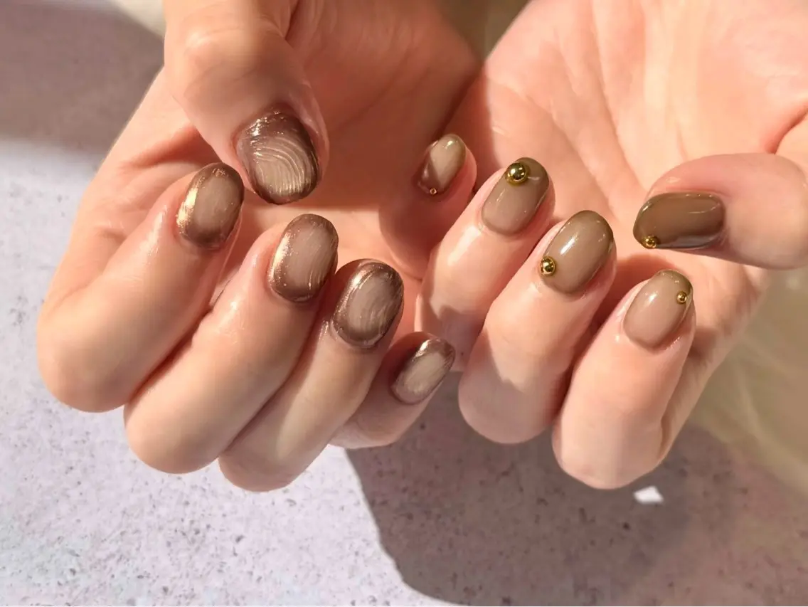 ネイル クリアネイル フラッシュネイル フラッシュマグ フレンチネイル マグネットネイル Luana nailのネイルデザイン