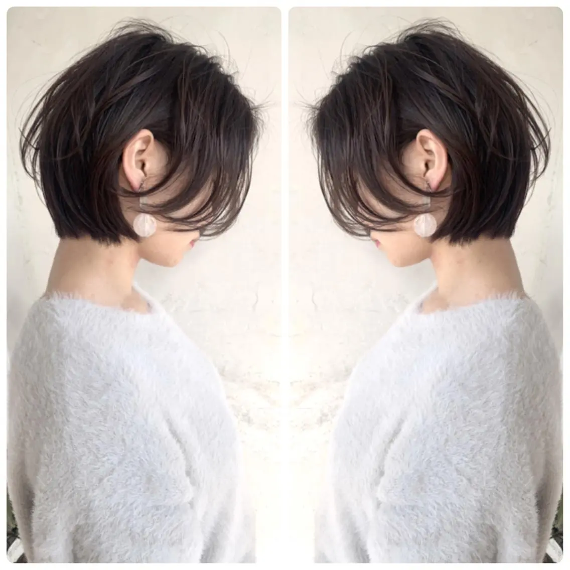 ショート カラー ショートボブ ハンサムショート 丸みショート デザインカラー ハイライトカラー カット ヘアカラー トリートメント 京都大人女性ショート 徒歩1分/秋山のヘアスタイル