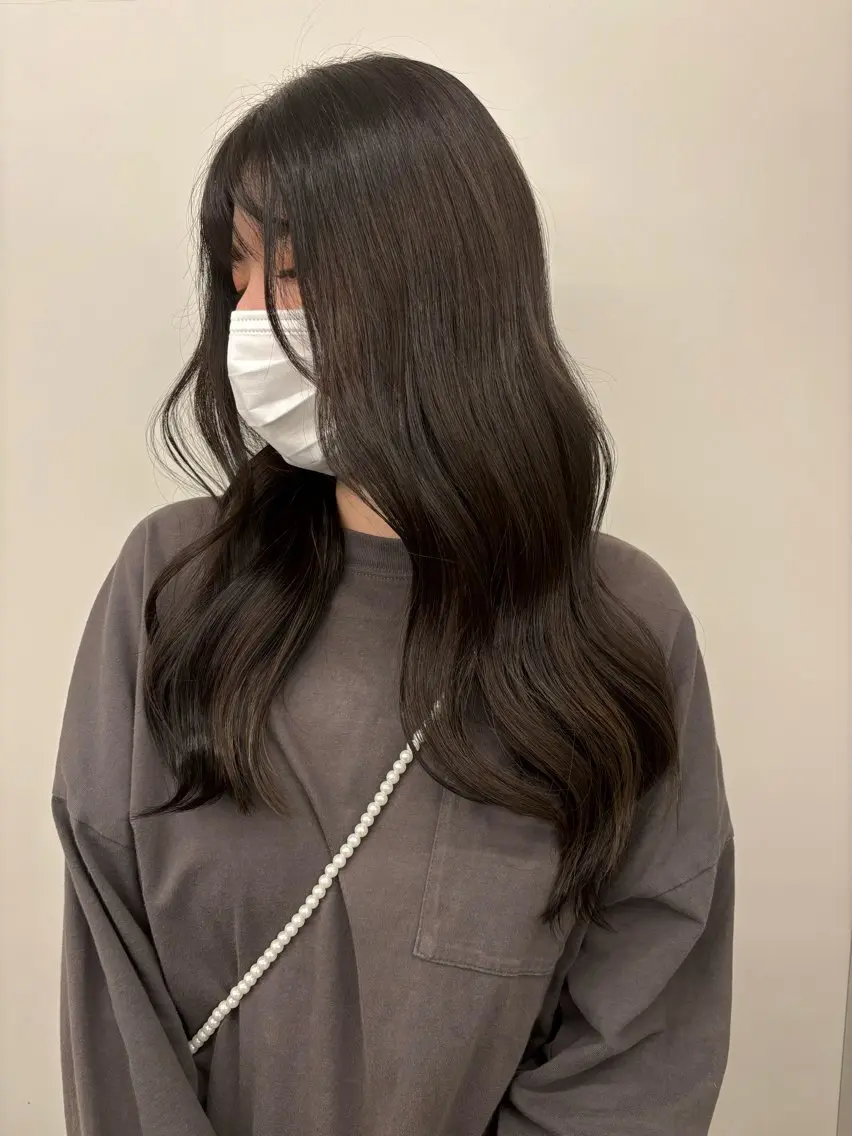 ロング カラー ブリーチ 透明感カラー グレージュ ヘアセット 🎀韓国ヘア× 透明感カラー🎀正源のヘアスタイル