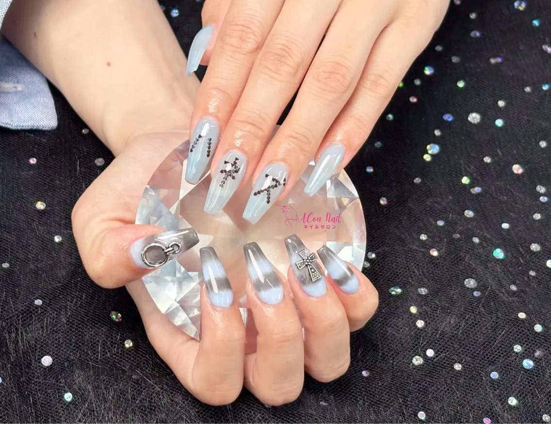 ネイル 桜ネイル 長さ出し フラワーネイル フレンチネイル ジェルネイル ハンドネイル ACon NailSalonのネイルデザイン