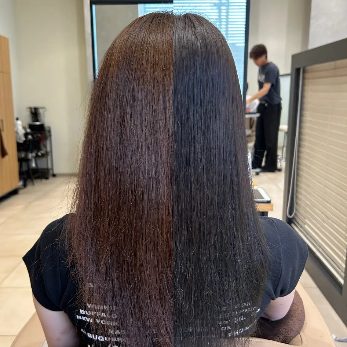 セミロング 縮毛矯正 トリートメント 朝らくヘア×髪質改善 /ママ美容師 アヤノのヘアスタイル