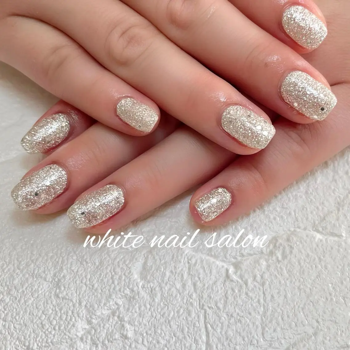ネイル フットネイル ジェルネイル ハードジェル ラメ(グリッター) 持ち込み ハンドネイル white nail salonのネイルデザイン
